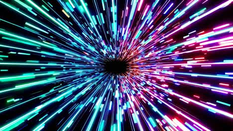 hyperspace tunnel with neon colors