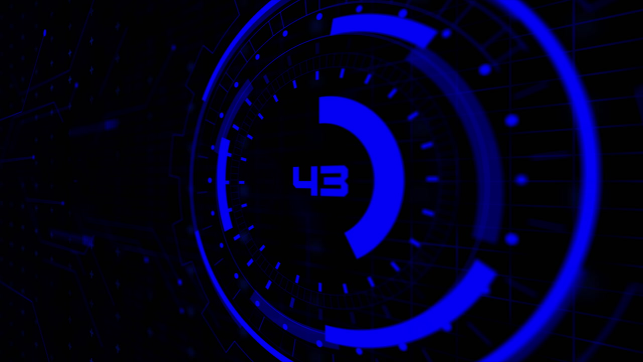 sci fi hud fondo digital. animación con carga de holograma en la pantalla negra