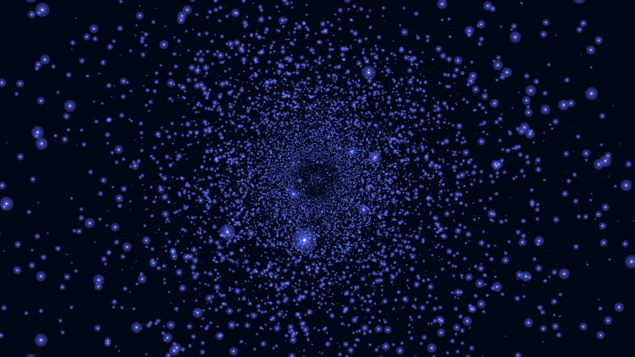 Mesmerizing blue dot formation on black background
