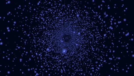 mesmerizing blue dot formation on black background