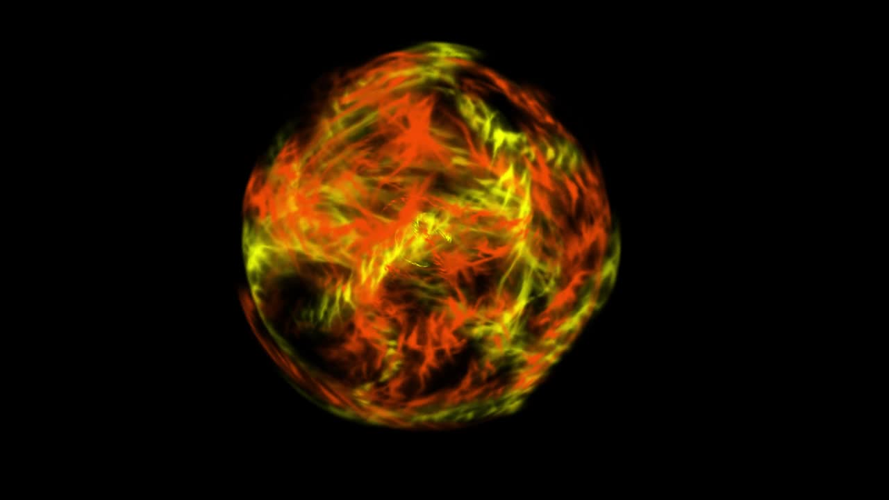 esfera de energía mágica gráficos de movimiento con fondo nocturno