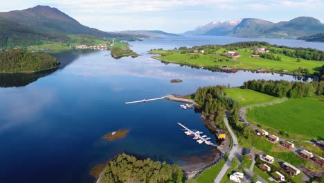 aerial footage beautiful nature norway.