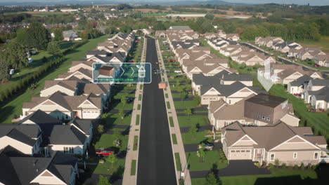 futuristic theme of aerial drone delivery of cargo and packages