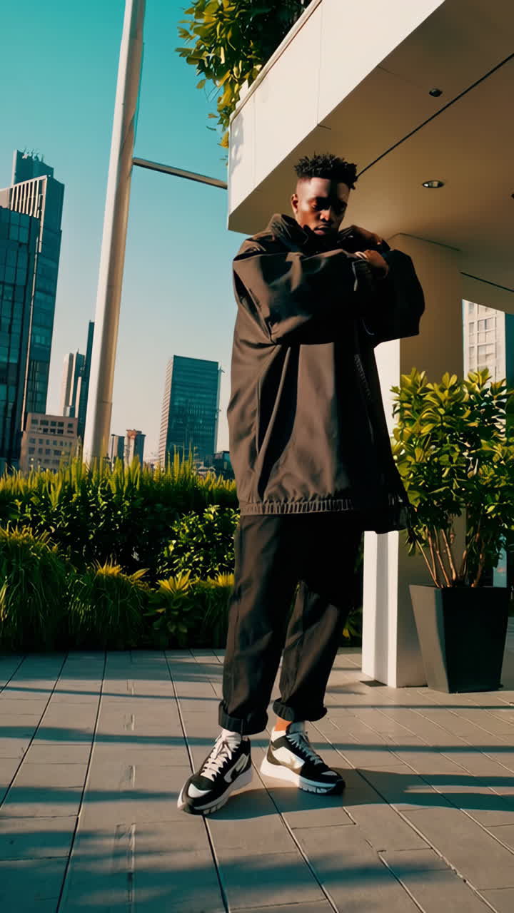 도시 환경에서 스타일리시한 남자