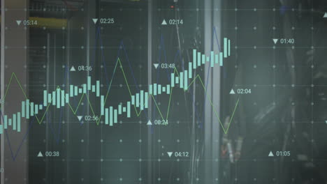 Animation-Mehrerer-Diagramme-Mit-Wechselnden-Zahlen-über-Dem-Datenserverraum