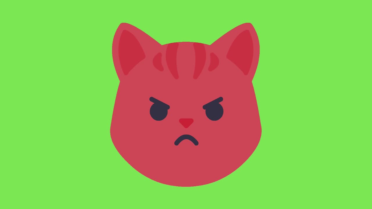 Animated Cat Angry Face Emoji Angry Emoticon Green Screen 4K Free Stock ...