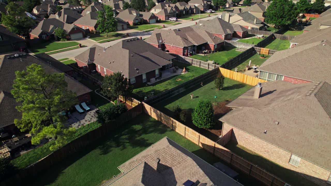 Aerial View of Suburban Homes and Neighborhood Streets