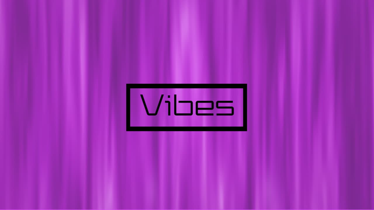 animación de vibraciones de texto y líneas en fondo rosa