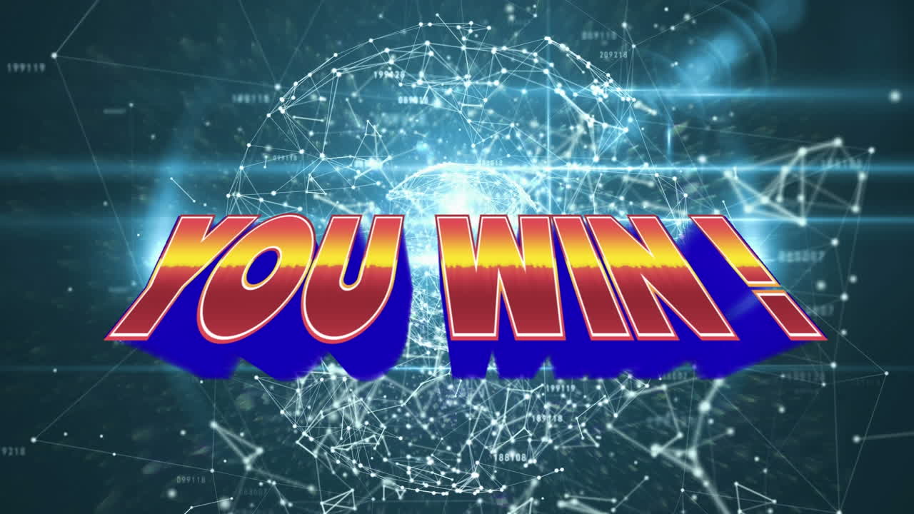 당신이 지구상에서 승리하는 애니메이션, 녹색 배경에 연결 및 조명