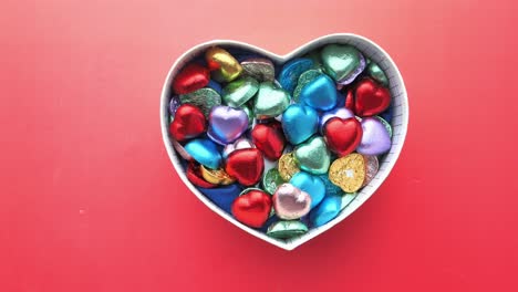 heart-shaped chocolate candies in box