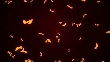 musical notes falling notes on a black music background loop 3d 4k animation