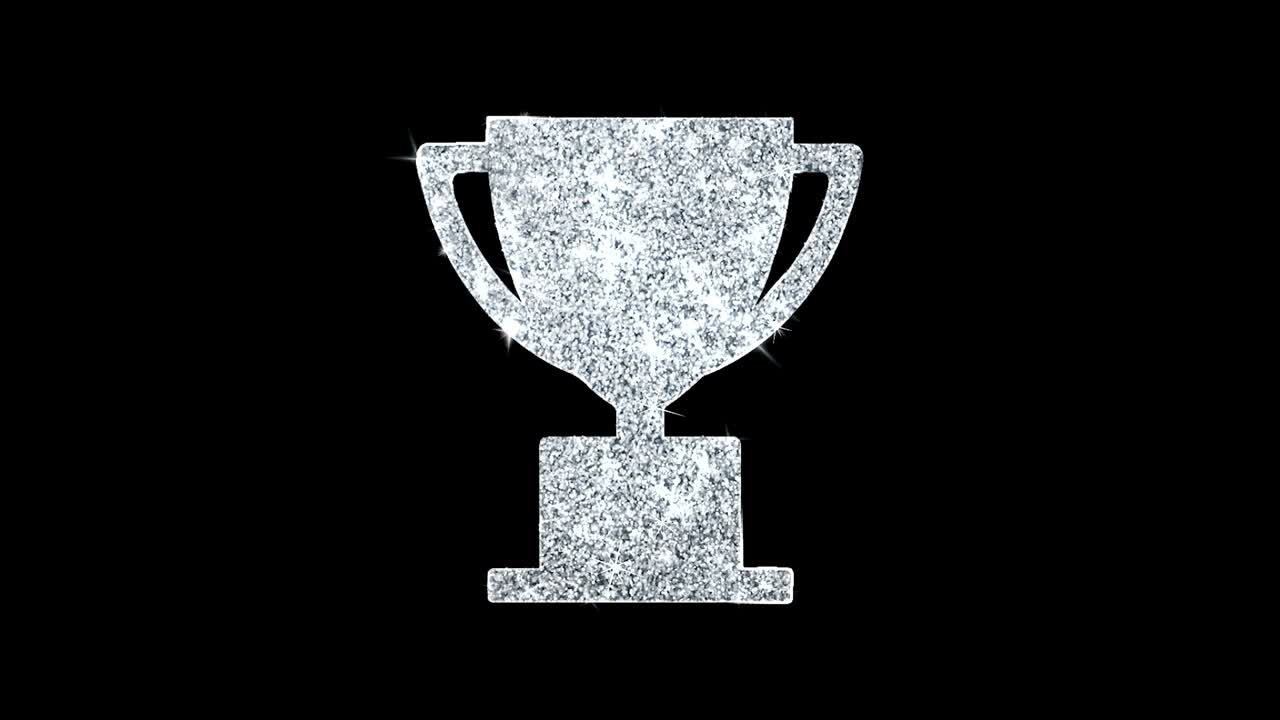 트로피 컵 아이콘은 반이는 반이는 루프, 반이는 입자입니다.