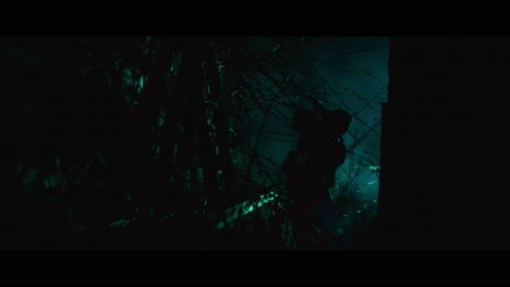 nighttime stealth operation in a dark forest