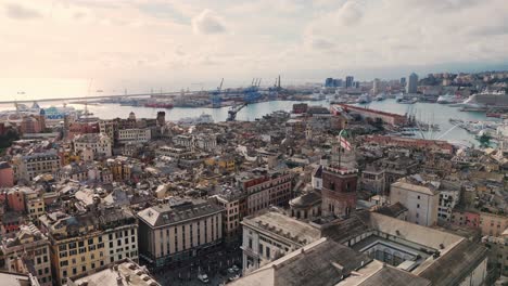aerial view of genoa, italy