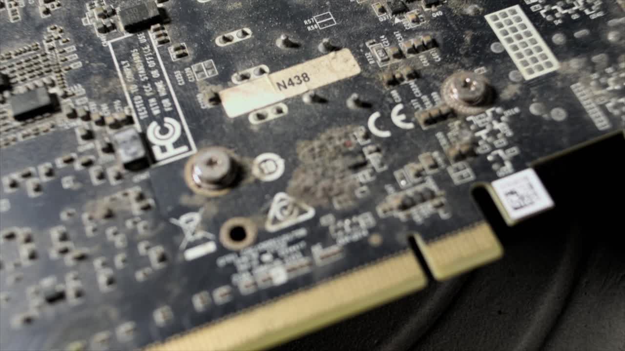 컴퓨터 마더보드 클로즈업 뷰