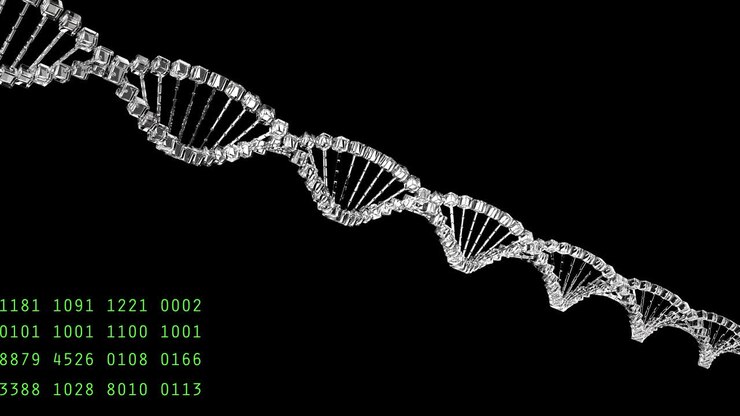 Analyzing DNA structure, forensic research, genes genetic disorders, science. Glass molecule able to loop