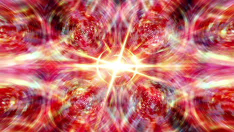 abstract loop colorful hypnotic center optical flare light with psychedelic kaleidoscope moving pattern. 4k 3d vj lights flashing spot light. club concert dance disco wall stage led blinder blinking.