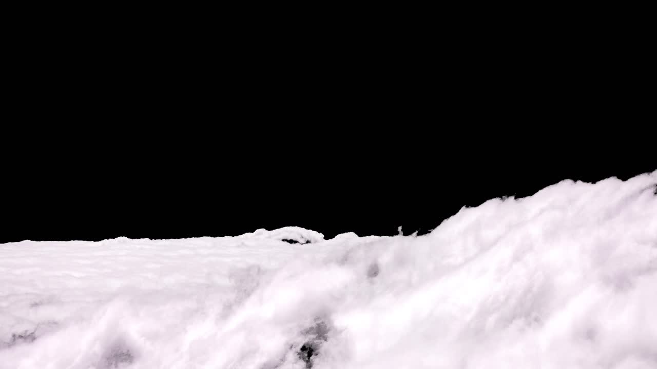 nubes blancas en movimiento vista desde arriba con fondo negro