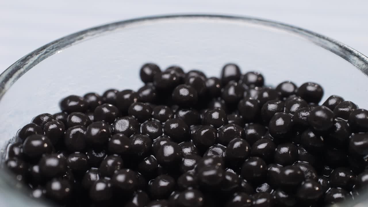 Black Caviar in Glass Bowl
