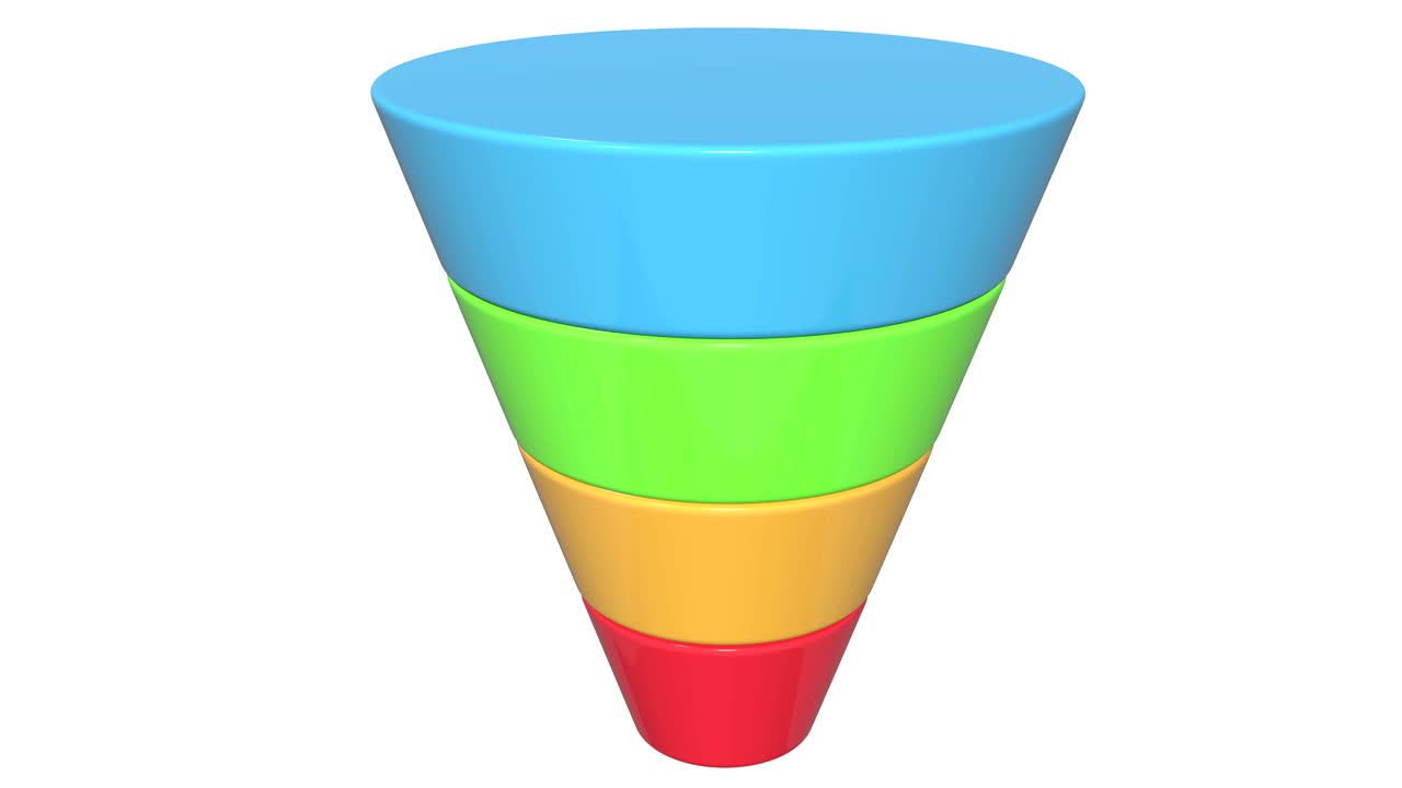 3d Marketing Funnel Sales Diagram