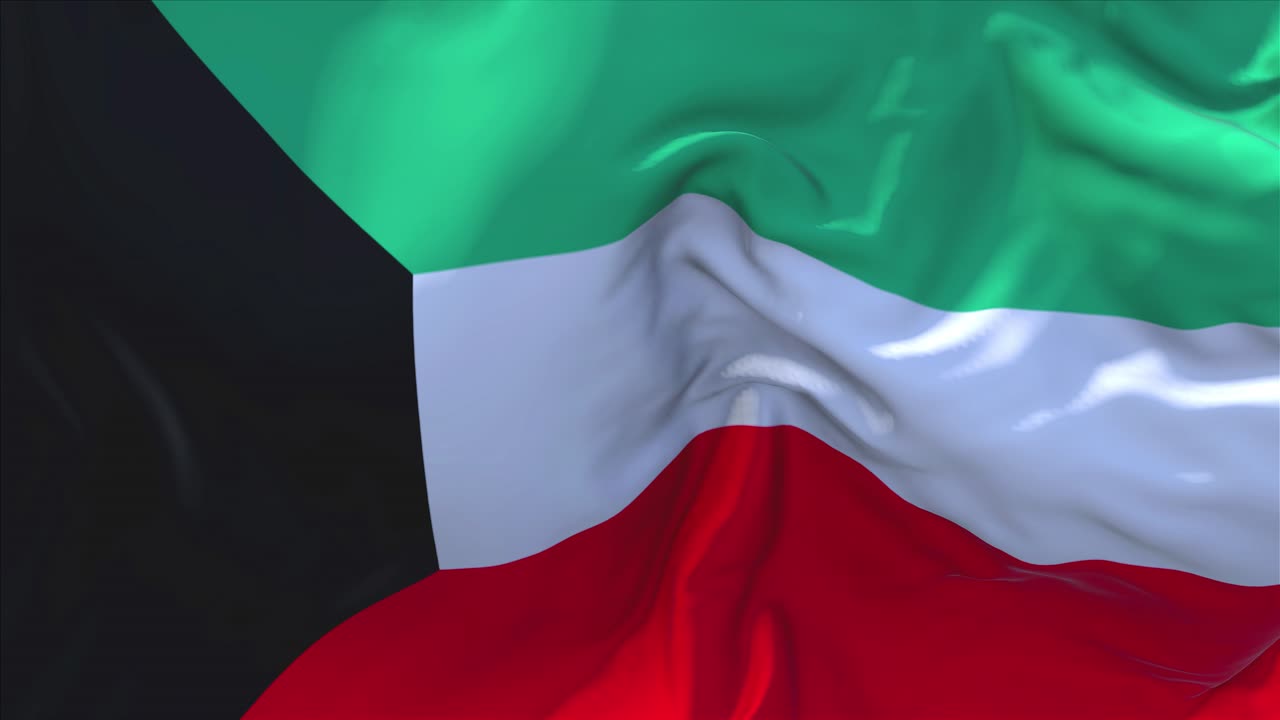 agitando la bandera de kuwait