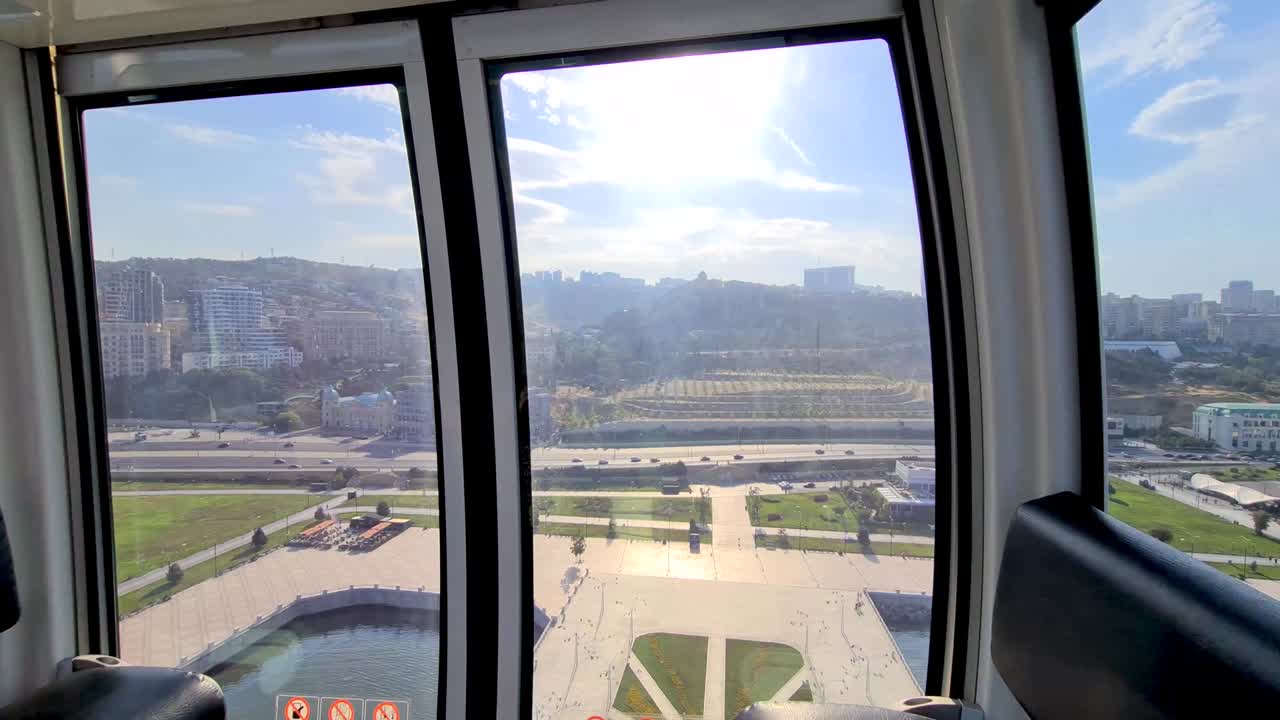 Caspian sea, Baku city, view from Baku eye, Ferris wheel