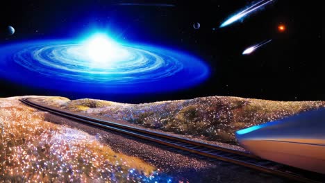 tren espacial a otra galaxia