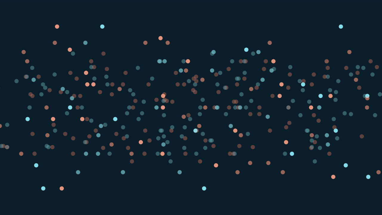 A mesmerizing image of small dots on a black backdrop, forming a grid with larger dots scattered among them, creating an illusion of weightless suspension