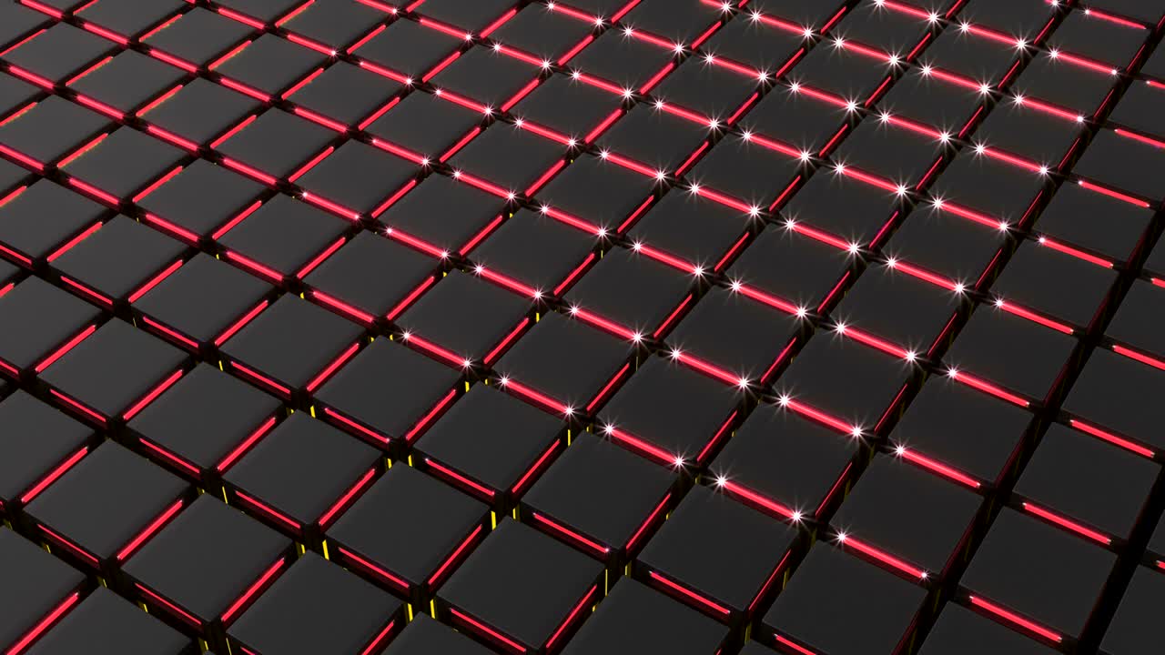 cajas negras en fondo oscuro. fondo de lujo. neón rojo amarillo. capaz de buclear sin problemas 4k