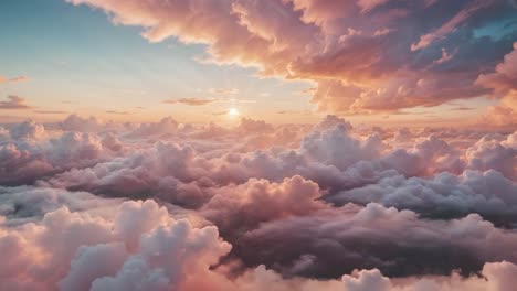 puesta de sol sobre las nubes