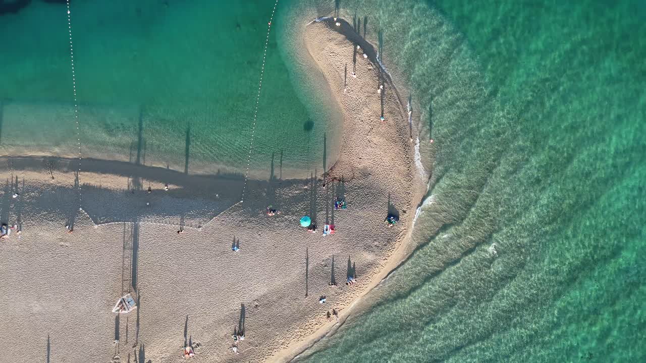 Bol zlatni rat golden horn famous beach aerial drone birds eye view ocean crotia brac island Cape Dalmatia