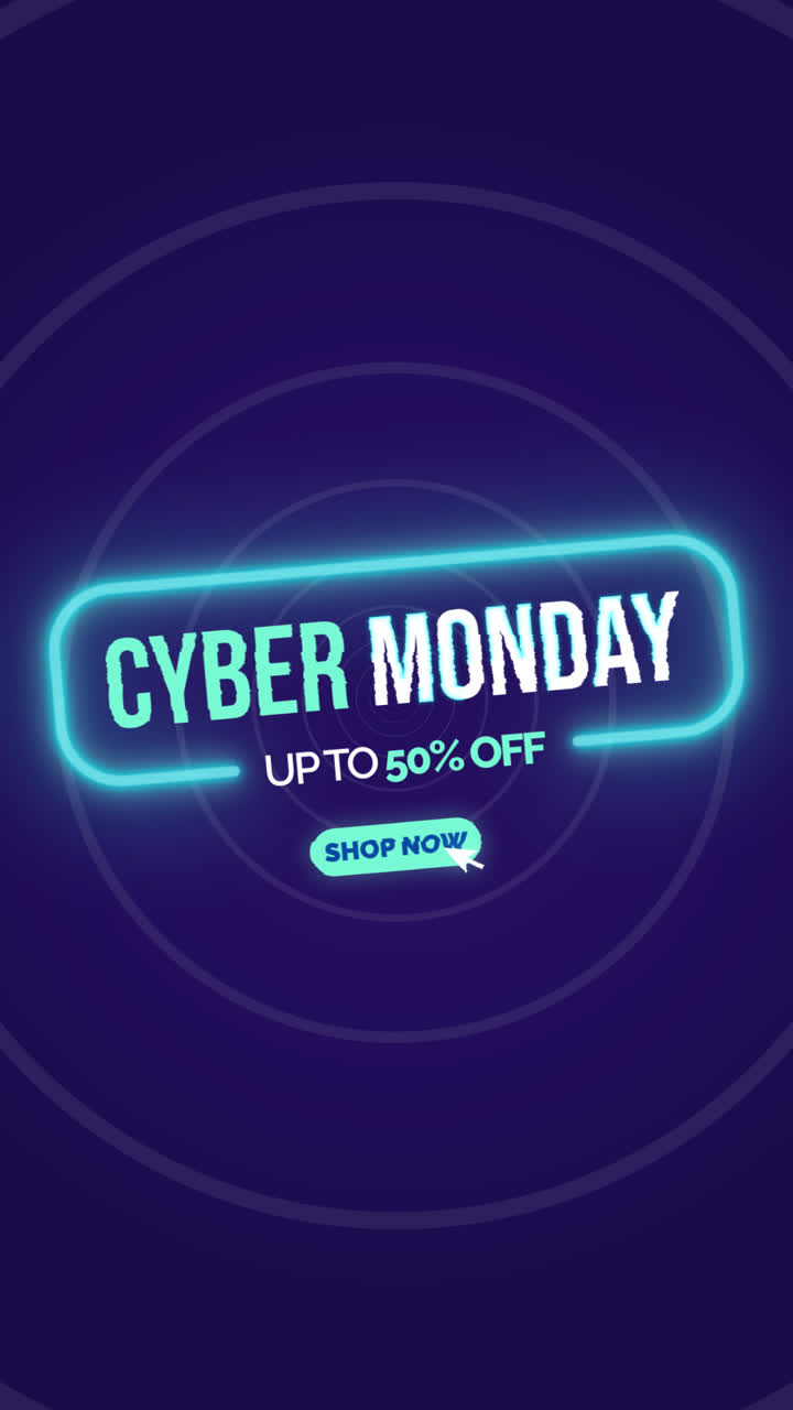 una animación de un diseño plano paquete de pancartas de cyber monday