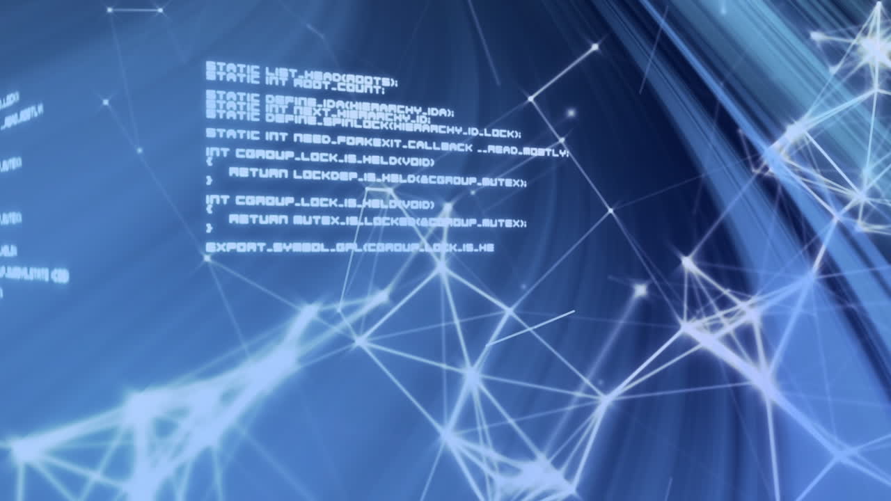 animación del procesamiento de datos y formas sobre fondo negro