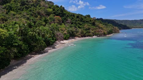 drone footage of a tropical beach near palawan in the philippines