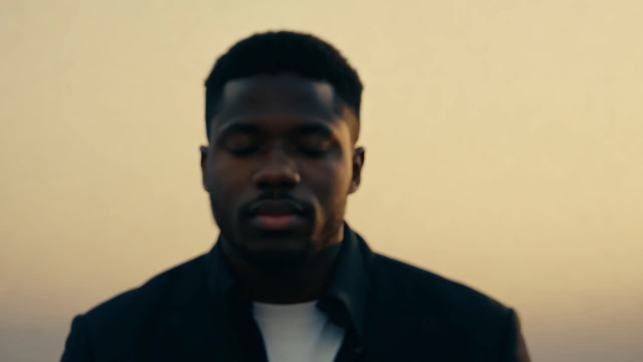 Portrait of a serious young black man