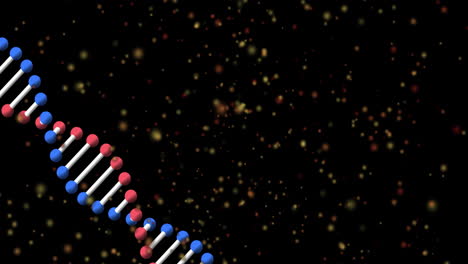 animation of dna strand over moving spots