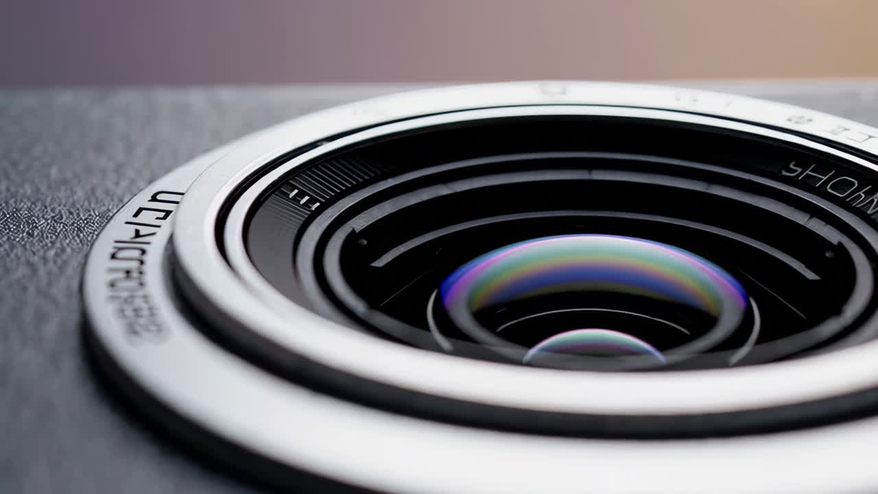 Close-up of a Vintage Camera Lens