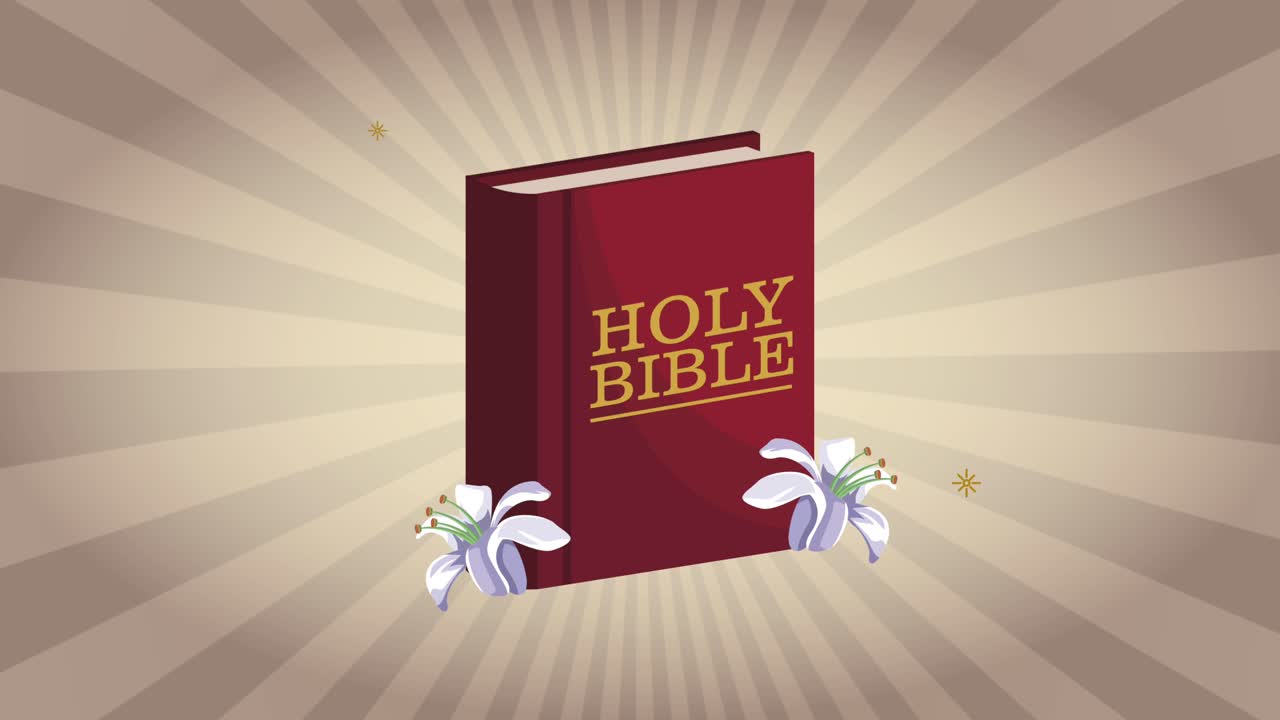 holy bible with flower animation