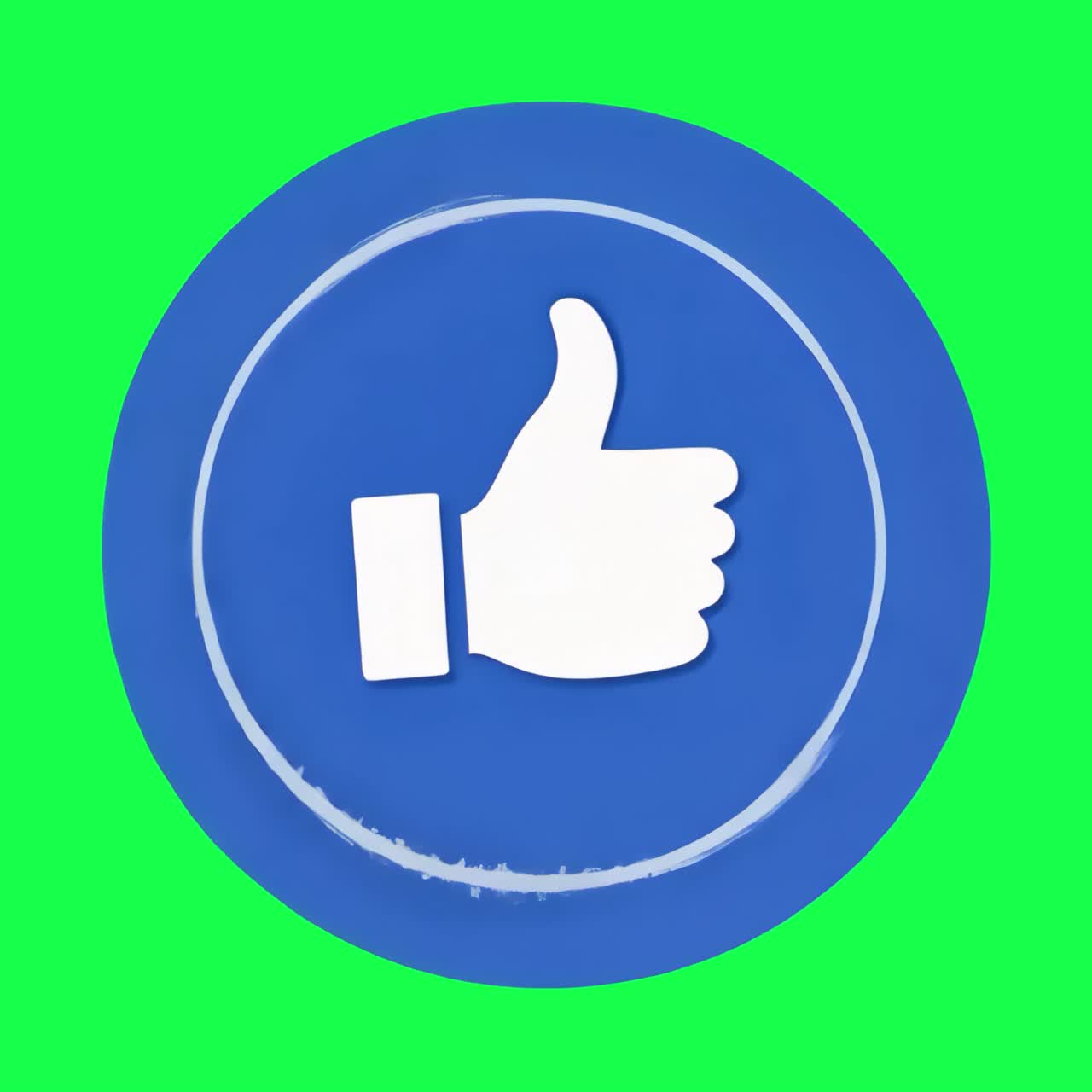 Thumbs up icon animation, transparent 4K video, green screen