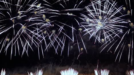 colorful fireworks exploding in the night sky. celebrations and events in bright colors.