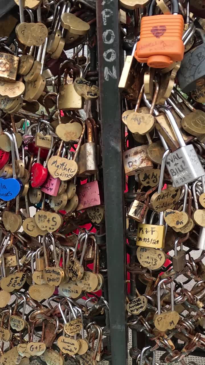 Collection of padlocks symbolizing love and commitment