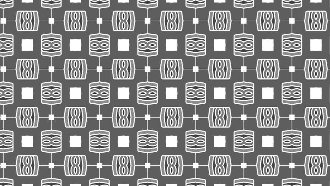 bucle de vídeo de patrones sin fisuras con mosaicos de mosaico de color gris y blanco