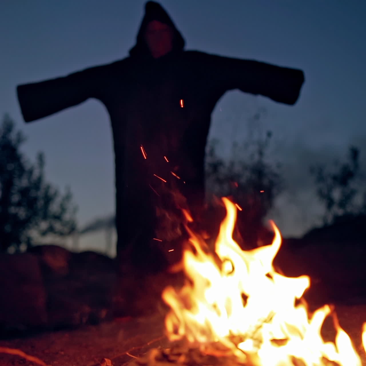 The witch conjures. A terrible ritual