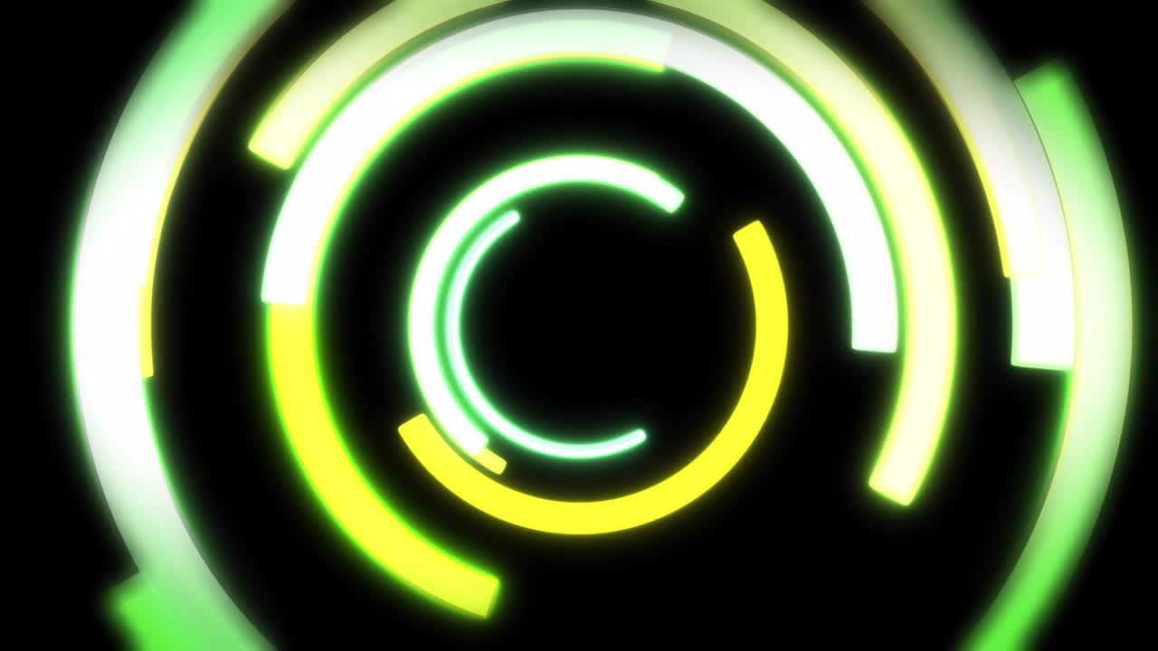 círculos de colores alegremente girando en infinito bucle de fondo de video