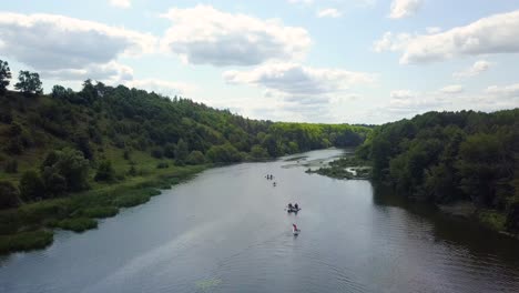 aerial view of a kayak cruising a river 03