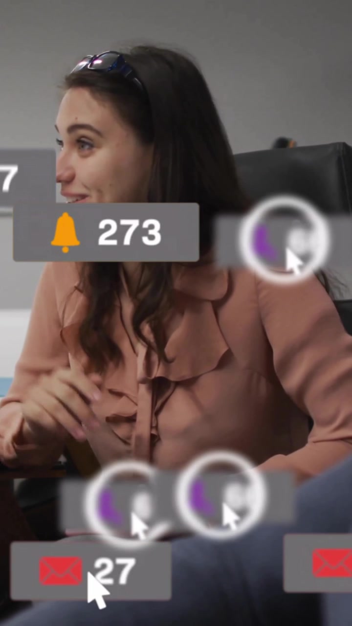 Animation of social media notifications over caucasian businesswoman at casual office meeting