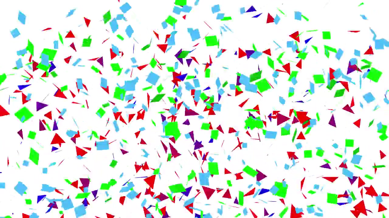 Confetti colorati che cadono su uno sfondo bianco