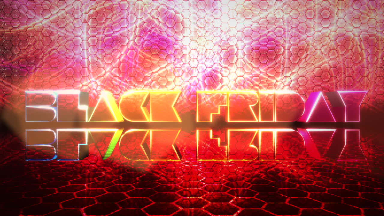 빨간색 육각형 패턴으로 무대에서 검은 금요일