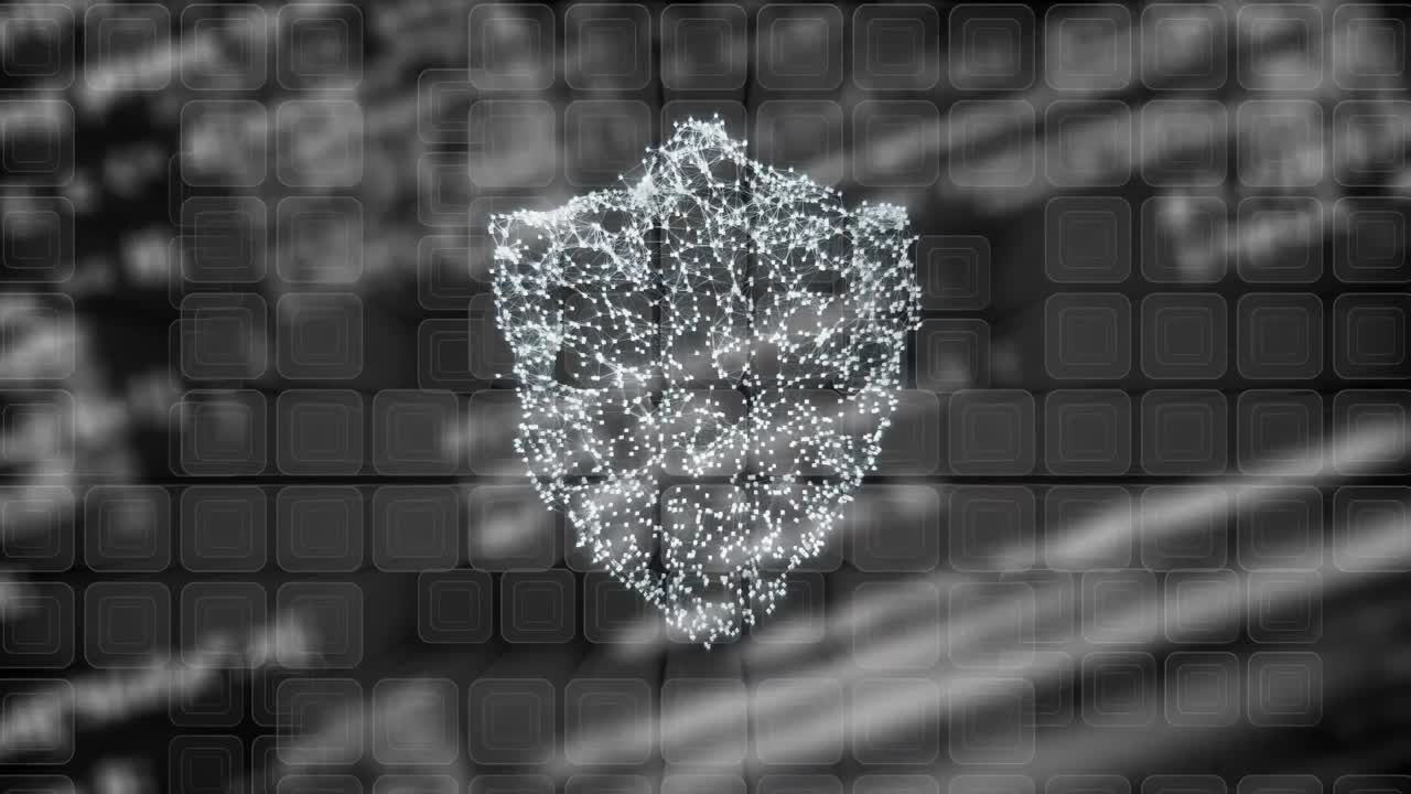 animación del candado de seguridad en línea con procesamiento de datos en segundo plano