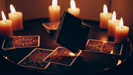 tarot cards and candles